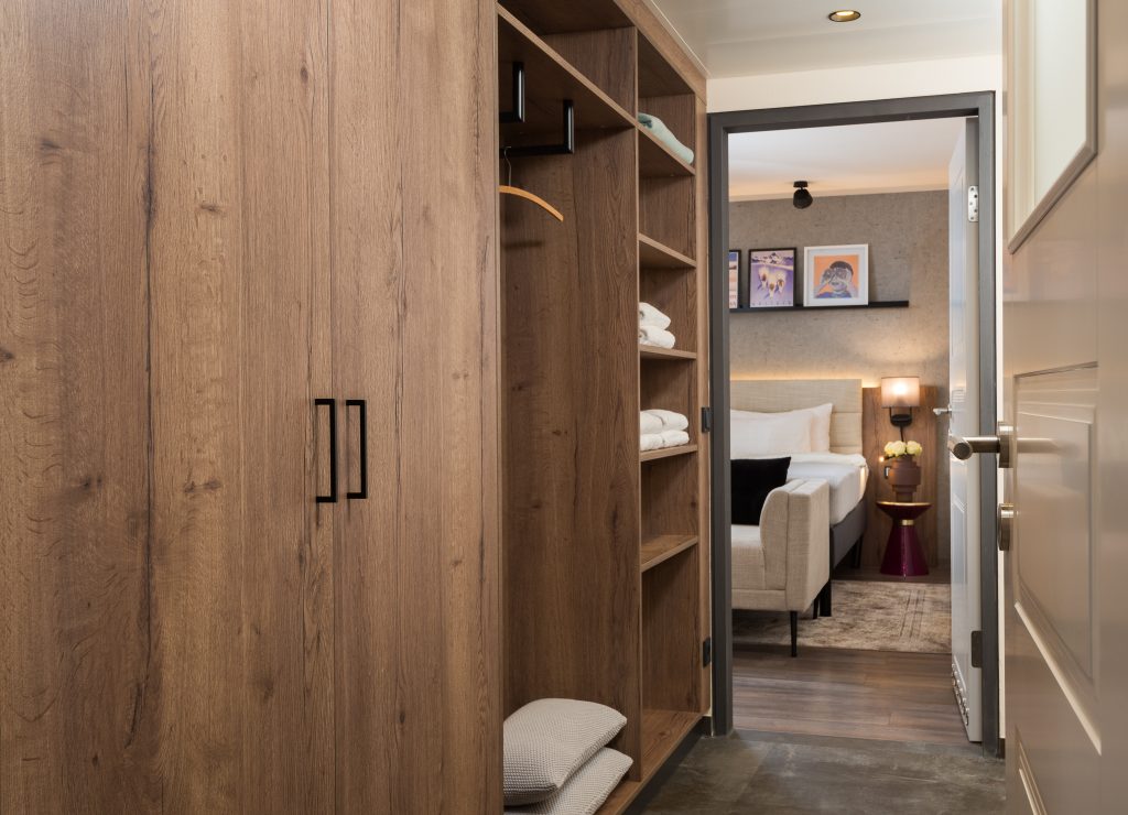 Bright and cozy bedroom in a one-bedroom apartment at master Linzergasse, designed for a restful night’s sleep