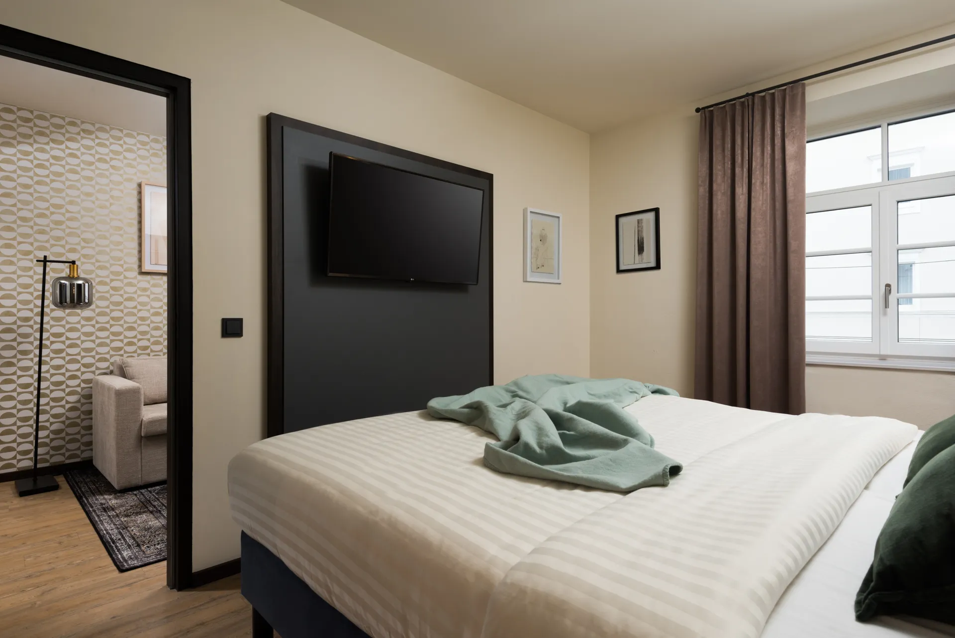 Soft and plush bedding at master Mirabell for ultimate comfort.